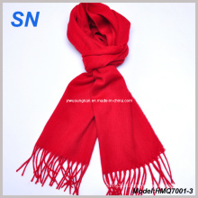 Scarlet Red Lã Fringe Scarf